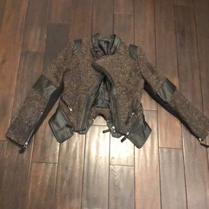 Leather & fabric jacket